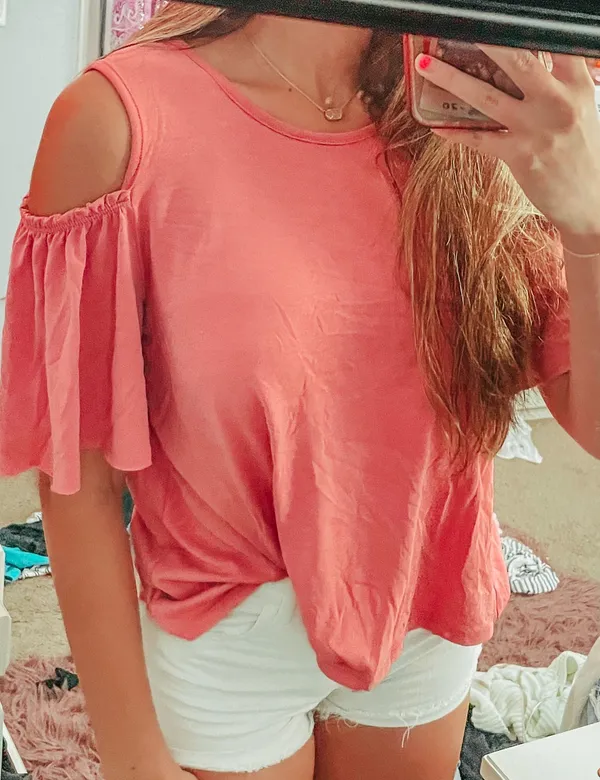 off the shoulder top Pink Size M - Image 3