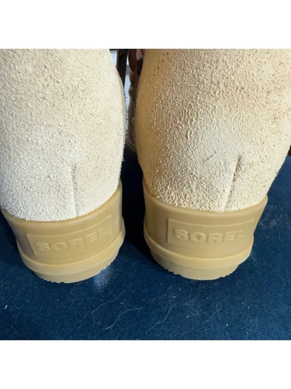 NWT Sorel Elvie cozy lace up Ankle boot waterproof tan suede sherpa booties sz 8 - Image 6