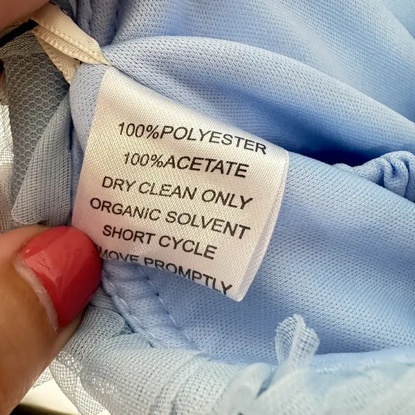 NEW Cocomelody Formal Gown Womens 2? Ice Blue Rosette Strapless Maxi Train Prom - Image 10