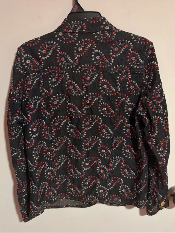 Boho Western Coldwater Creek Floral Paisley Button-Down Jacket S - Image 9