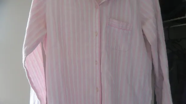 Victoria's Secret vertical stripe sleep shirt top in pink and white size XS. - Image 3