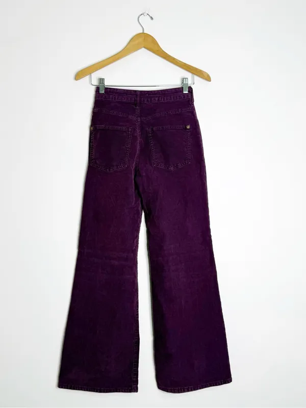 Pilcro Corduroy Wide Leg Pants Size 24 Purple High Rise Anthropologie - Image 2