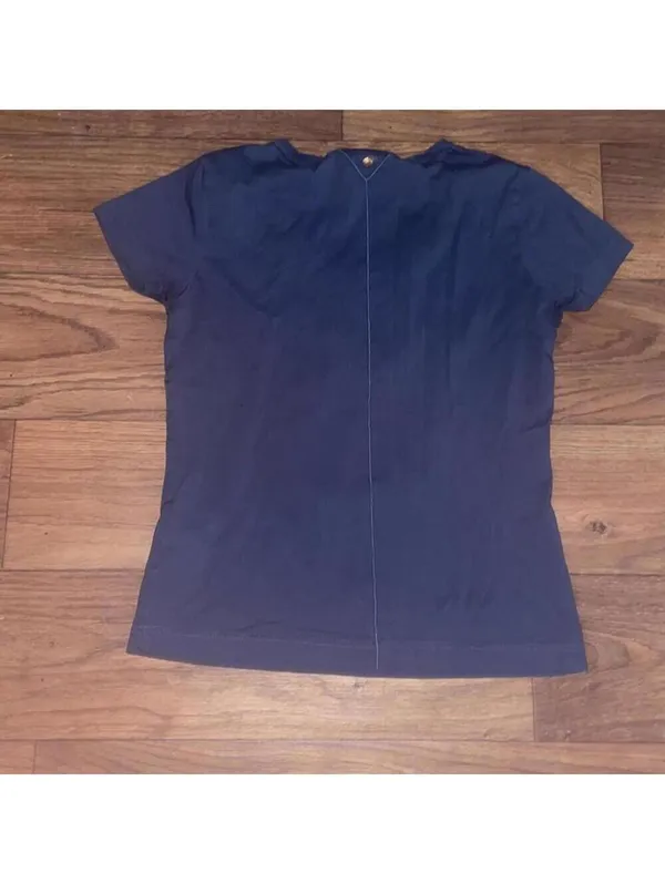 Navy BMW V Neck Fitted Short Sleeve Shirt Cars Sporty Car Racing - Image 4