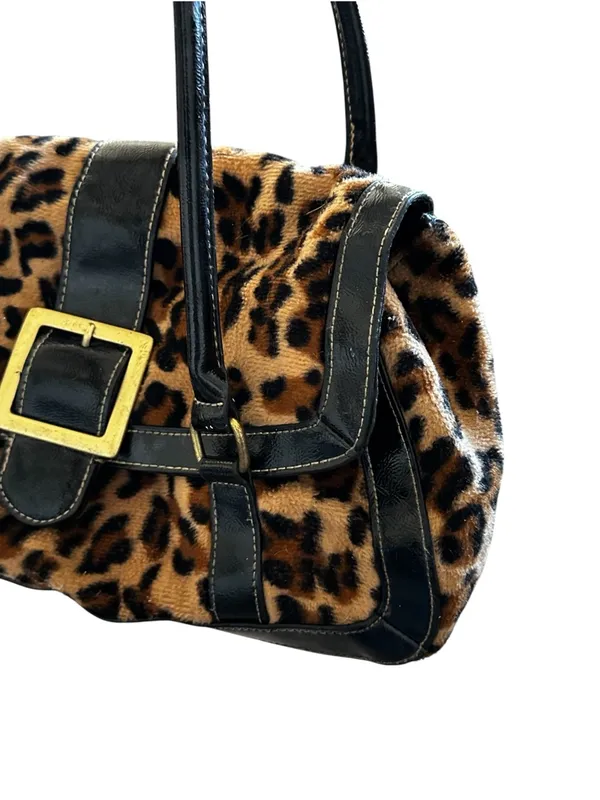 Vintage apt. 9 Animal Print Faux Leather Shoulder Bag Y2K Edgy Coquette - Image 4