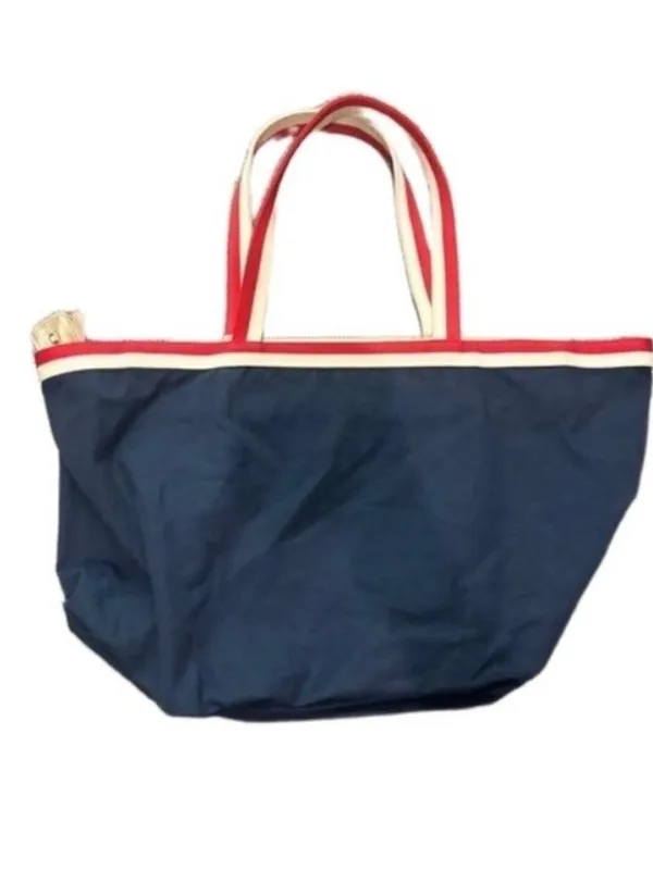 Kate Spade New York Nautical Blue Canvas Tote Bag Purse Travel Beach Resort - Image 3