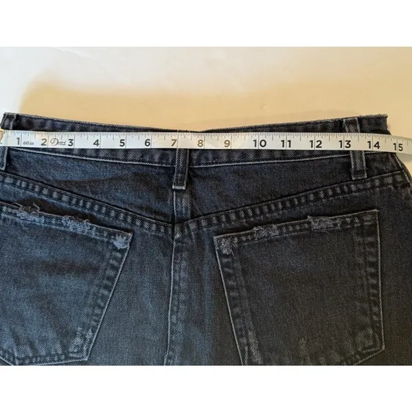 Reformation Black‎ Denim Mini Skirt Sz 28 Pacific Wash Studs Goth Festival EUC - Image 8