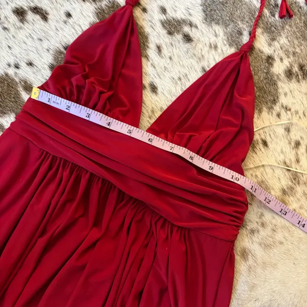 MISA LOS ANGELES Ever Maxi Dress‎ Red Halter Size Small - Image 10