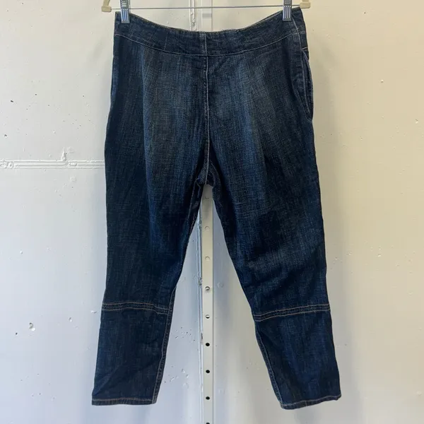 Current/Elliott + Marni "The Easy Trouser" Jean Relaxed‎ Fit Cropped Button Fly - Image 2