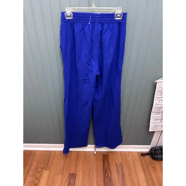 Fabletics Cotton Voile‎ Wide Leg Pant Admiral Blue XS Elastic Waist - Image 4