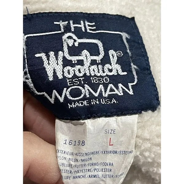 Vintage Woolrich Jacket Womens Size L Pink Quilted‎ Puffer Coat Zip Snap -200 - Image 4