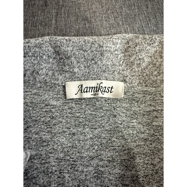 Aamikast Women's Long Sleeve Grey Pajama Set Button Down Sleepwear Nightwear Med - Image 3