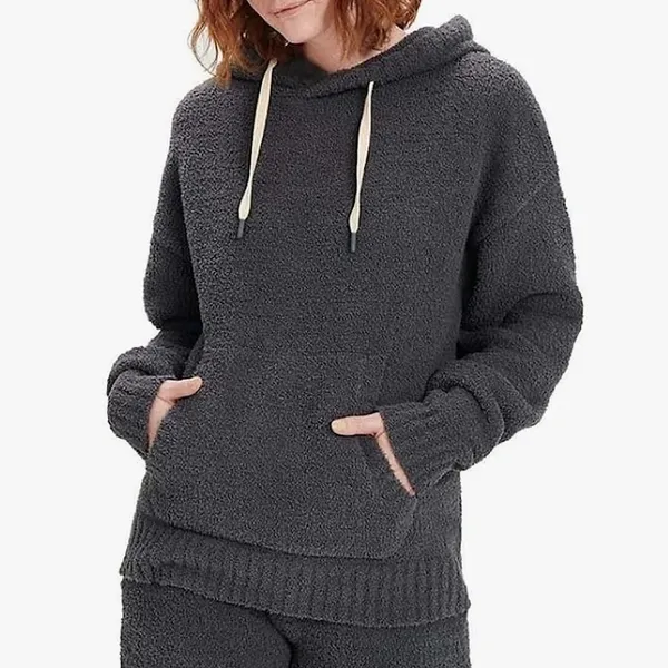 UGG Womens Asala Fleece Pullover Hoodie Size Large Gray Cozy Lounge Comfort - Image 10
