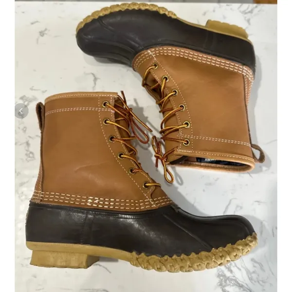 L.L.Bean Bean Boots Womens 8 Gore-Tex Insulated 8" Leather Duck Boots 212081 - Image 5