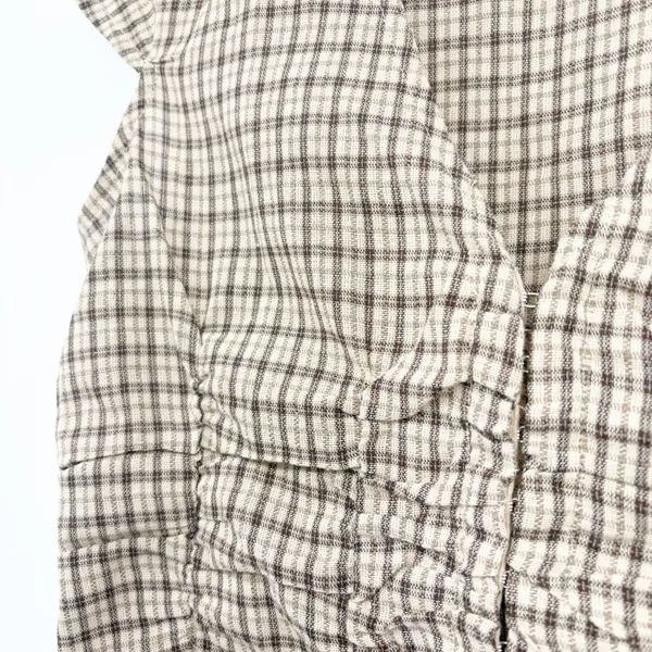 Princess Polly Womens Beige Check Indulgence Corset Gingham Ruched Top Size 4 - Image 5