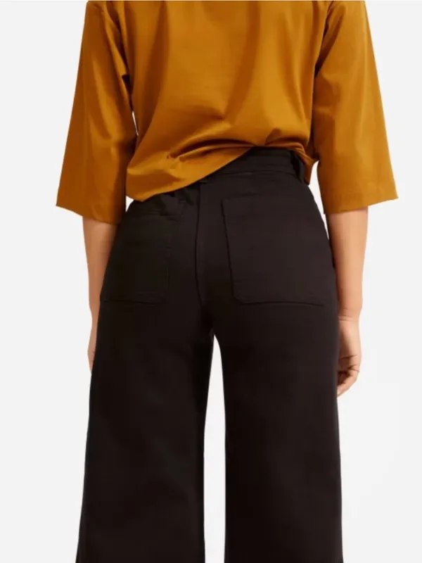 Everlane Wide Leg Cropped Black Jean Pants Size 2 - Image 4