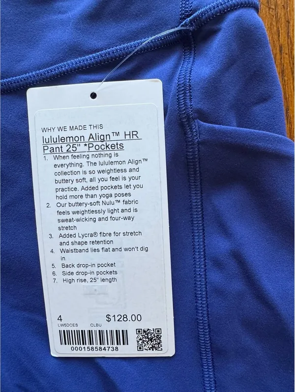 Lululemon Align With Pockets High Rise 25” Clubhouse Blue Size 4 NWT - Image 4