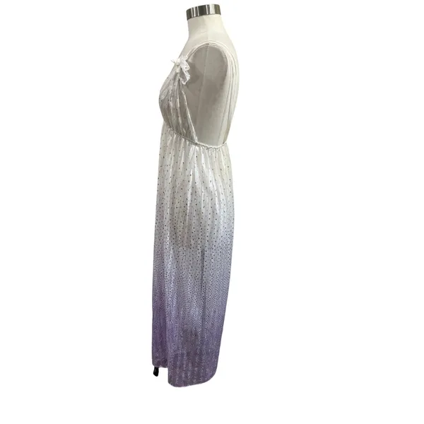 Vintage Berkleigh Petite Slip Dress Lace Trim Maxi‎ Nightgown Fairycore S/M - Image 2