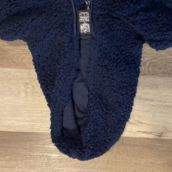 NFL New! Chicago Bears womens navy blue sherpa hoodie size L - Image 6