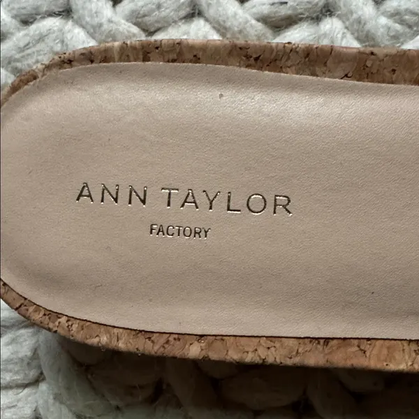 Ann Taylor Brown Cork Woven Slides - Image 2