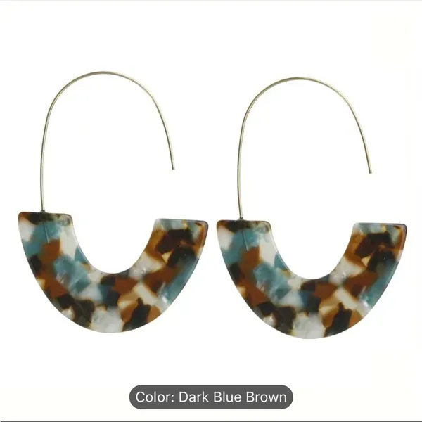 Acrylic Hoop Earrings Minimalist Leisure Style‎ Resin Jewelry - Image 4