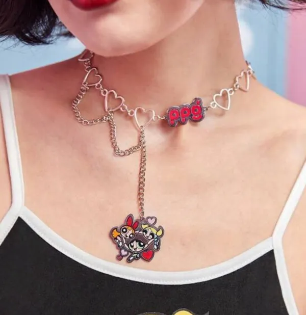 The Powerpuff Girls Choker Heart Chain Necklace - Image 5
