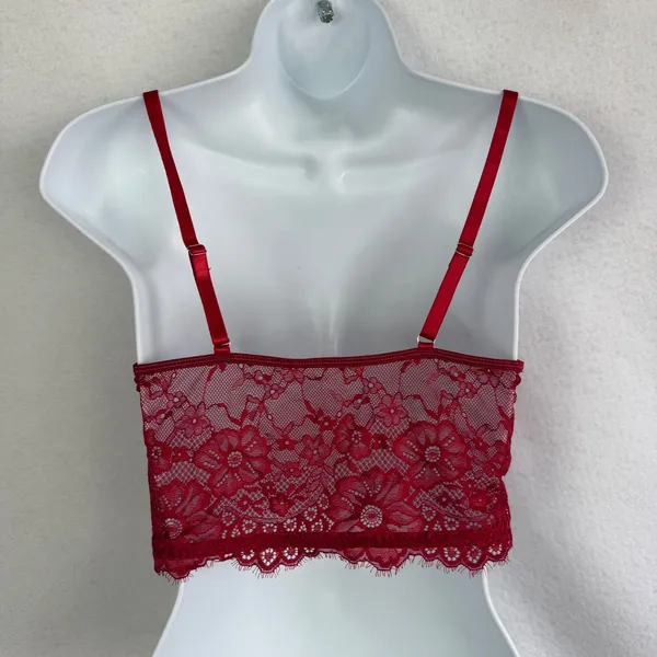 Lot of 3 Lace‎ Corset Bralette Blue Red White Floral Sheer Bustier Small Boho - Image 8