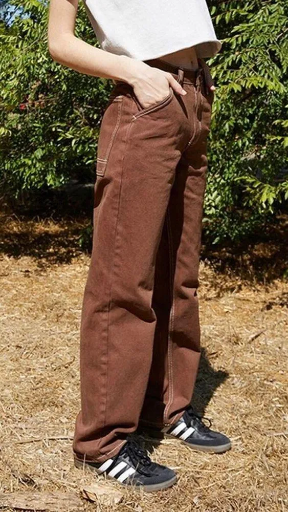 Pacific Sun ☀️ John Galt Carpenter Pants Small Brown Canvas Skateboard 🛹 Pants - Image 4