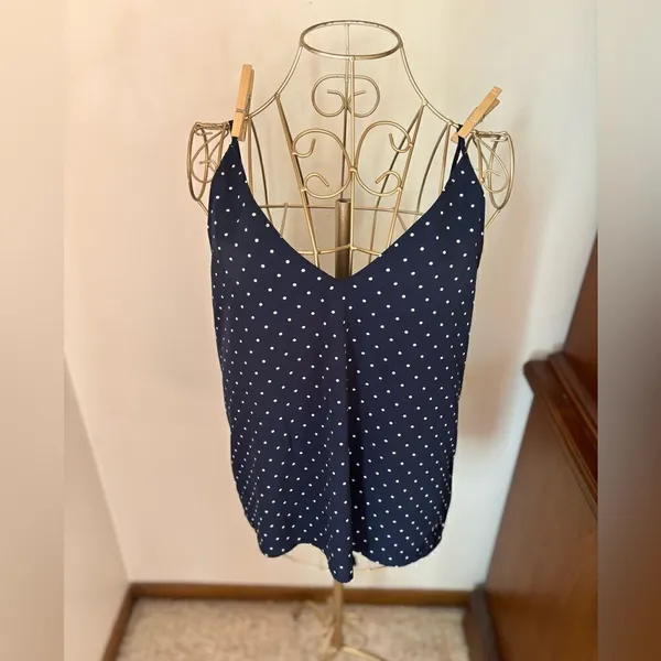 Abercrombie & Fitch Essentials Polka Dot Cami Top Small Navy - Image 7