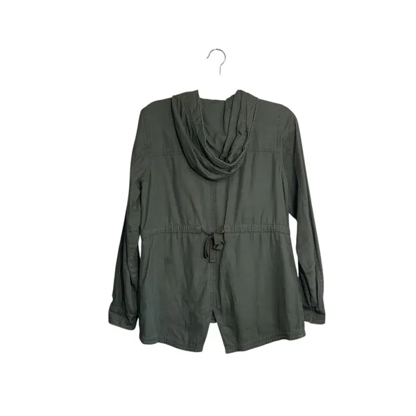Maurices Anorak Jacket Solid Olive Green Hooded Utility Outdoors - Image 6