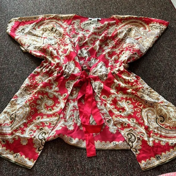 Cabi silk tie front cardigan small - Image 2