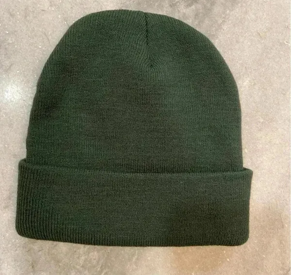 Women’s Green Knit Winter Beanie Embroidered Buck Stag Deer Logo Woodland Toque - Image 2