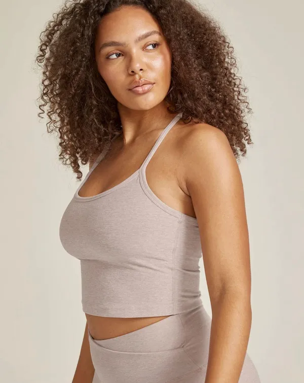 Beyond Yoga Cropped Racerback Tank In Chai - Image 2
