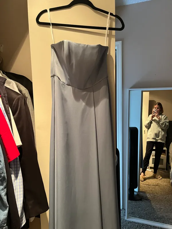 David’s Bridal Dusty Blue Bridesmaids Dress - Image 4
