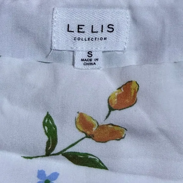 Le Lis Floral Mini Skirt Size Small White Blue Orange Green - Image 3