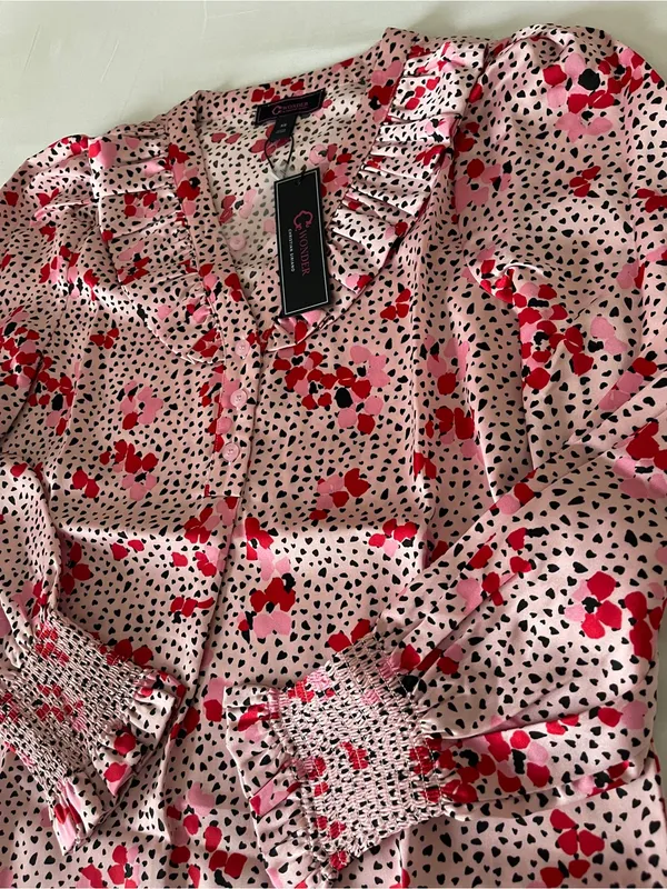 NWT C. Wonder by Christian Siriano Pink Floral Blouse - XS - Image 3