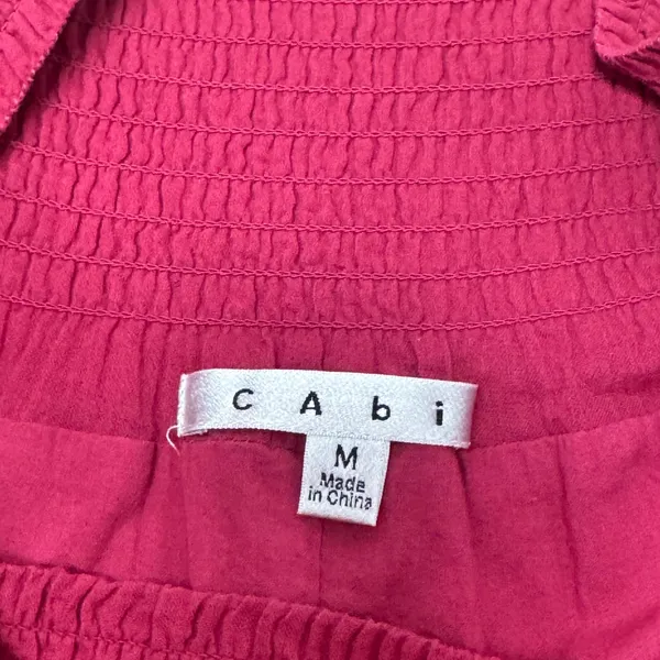 Cabi Raspberry Pink Tiered Cotton Midi Skirt Smocked Waist Boho Medium‎ Picnic - Image 6