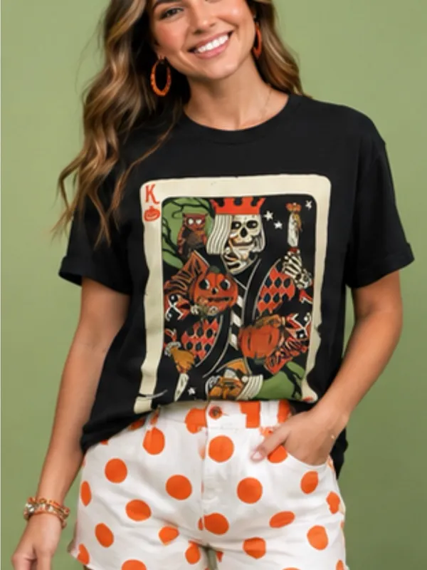 “KING Of Pumpkin” Black Halloween graphic t-shirt SIZE LARGE - Image 5