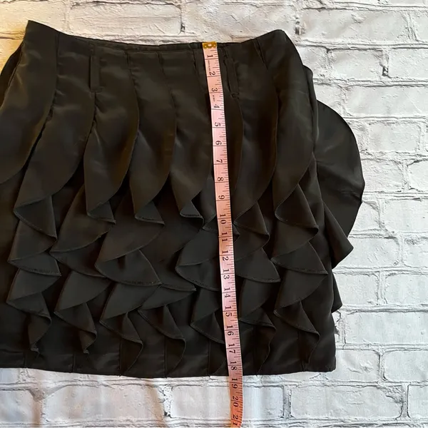 Miss Me Skirt MM Couture Medium Black Layers Tiered Flowery Ruffled - Image 8