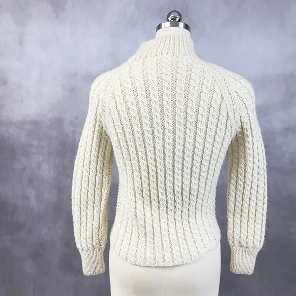 Chunky Cable Knit Sweater Womens S/M‎ Fisherman Handmade Heritage Alpine READ - Image 3