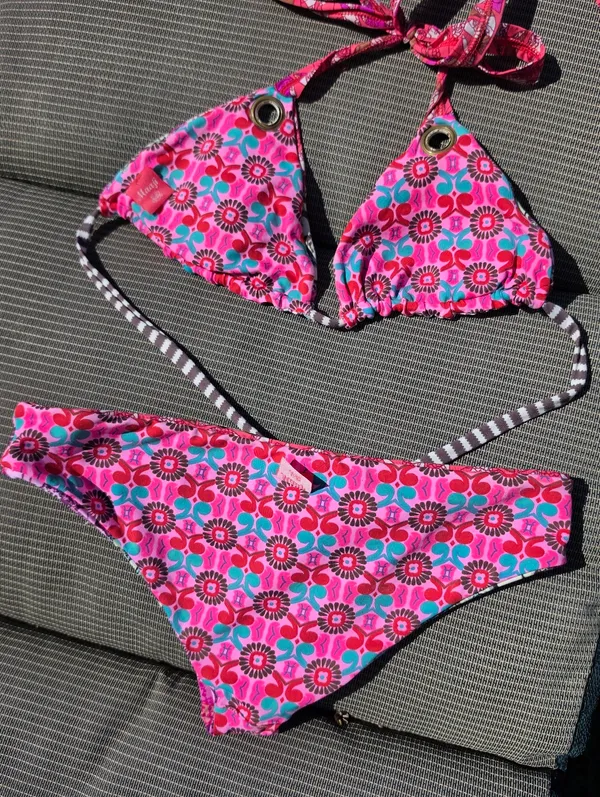 Maaji Pink Reversible Tie Strap Bikini M - Image 10