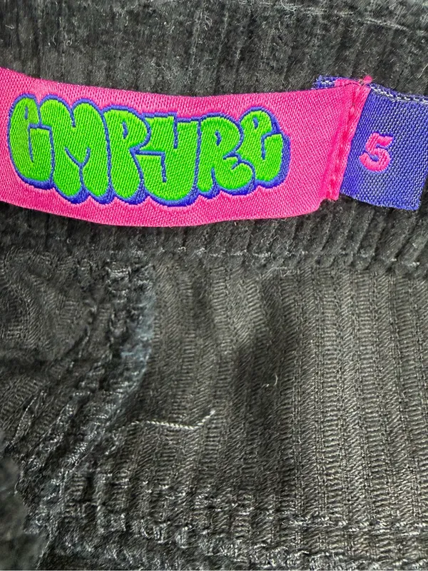 Empyre Tori Corduroy Pants Womens 5 Black Baggy Wide Leg Y2K Skater Grunge - Image 7