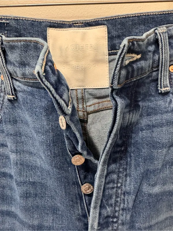MOTHER SUPERIOR Sz 29 Patch Knee Women's The Tune Up Crop Jean - Image 4