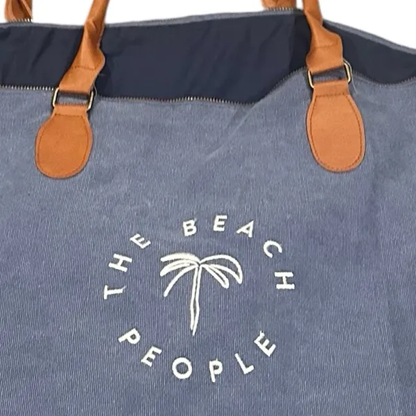 THE BEACH PEOPLE GOLD COAST Denim Blue Tote Weekender Duffel Bag - Image 4