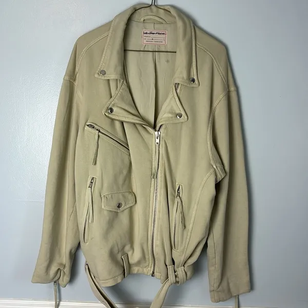 NWOT Free People We The Free Rebel Rebel Knit Moto Jacket Top Oversized Size Med - Image 6