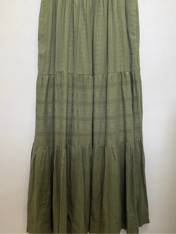 Anthropologie NWT Somerset Tiered Maxi Dress Pockets in Moss Green Size XS NEW - Image 7