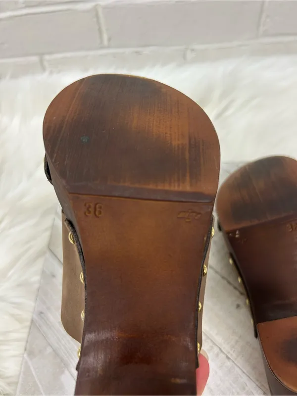 A.Giannetti Genuine Leather Heeled Mules Sandals Size 7.5 - Image 9