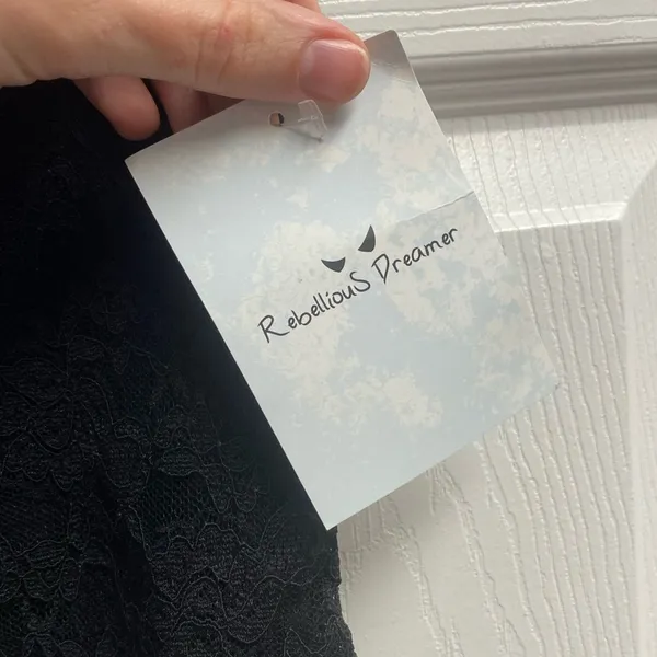 NWT Rebellious Dreamer Y2K Black Lace Crop Top Size XL - Image 4