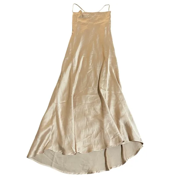 NWOT Show Me Your MuMu‎ Size Extra Small Verona Cowl Dress Champagne Luxe Satin - Image 3