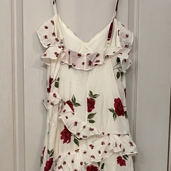 Y2K‎ Romantic Rose Floral Tiered Ruffle Maxi Dress Fairy Coquette S NWT - Image 5