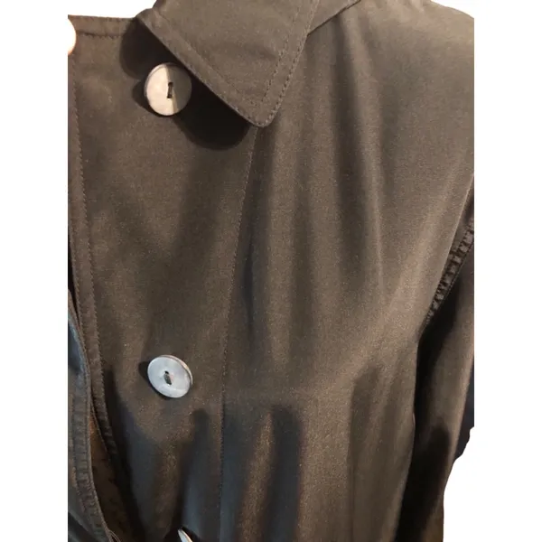 Hilary Radley Black Trench Coat Size Small Vintage - Image 3